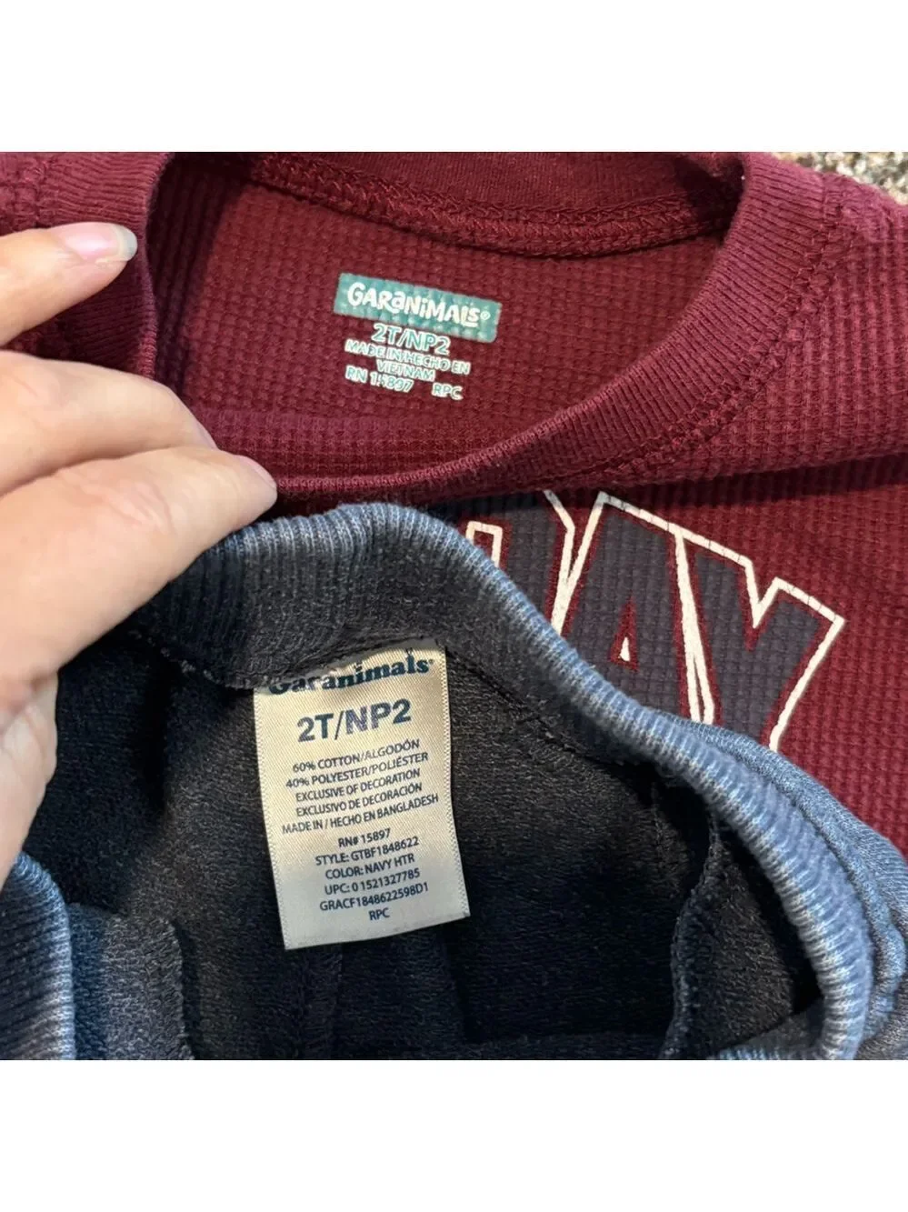 Garanimals Maroon and Gray Kids Jogger Set